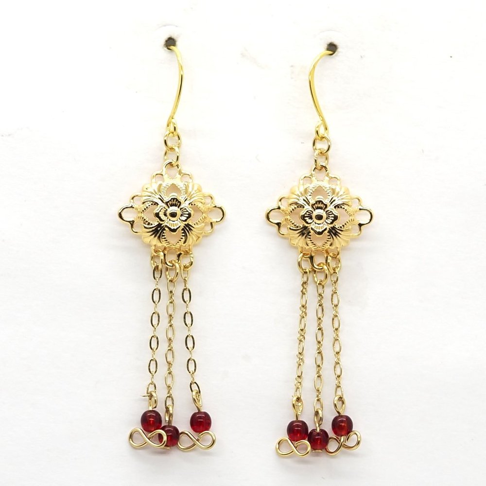 Red Chandelier Earrings
